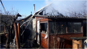 Пожар бани в городе Лепеле