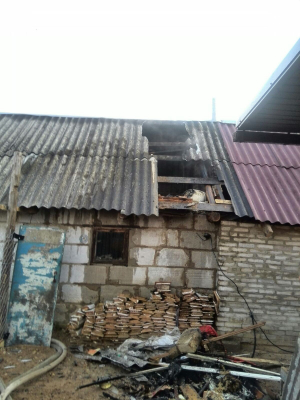 Пожар бани в городе Лепеле