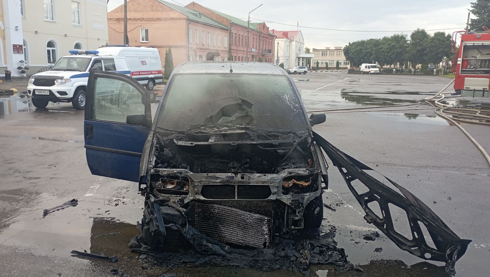Пожар автомобиля в Лепеле
