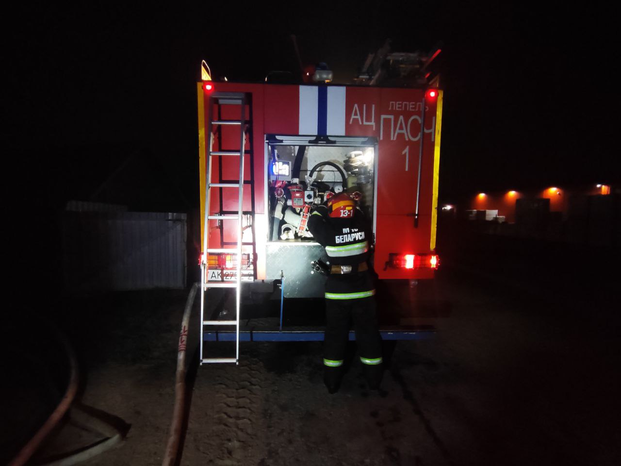 Пожар гаража в г. Лепеле