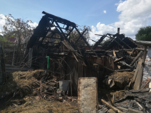 Пожар сарая в городе Лепеле