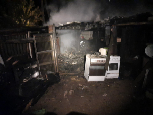 Пожар гаражей в городе Лепеле