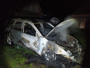 Пожар легкового автомобиля